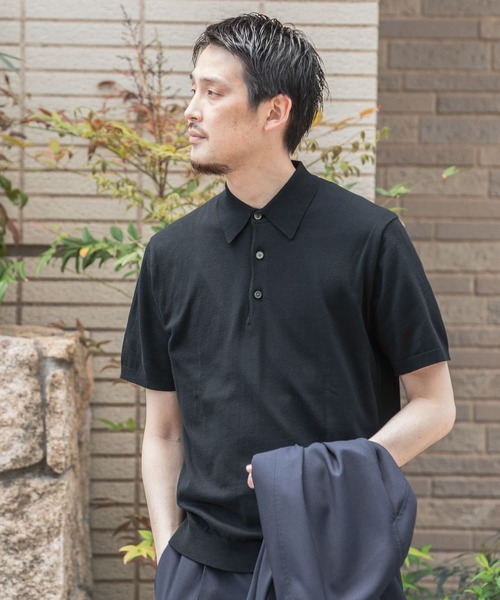 URBAN RESEARCH DOORS(アーバンリサーチドアーズ)の「『UR TECH ひやサラクール』LIFE STYLE TAILOR ニットポロシャツ(ポロシャツ・メンズ・ブラウン/ブラック/グレー系その他/アイボリー・LARGE/MEDIUM)」の17枚目の写真