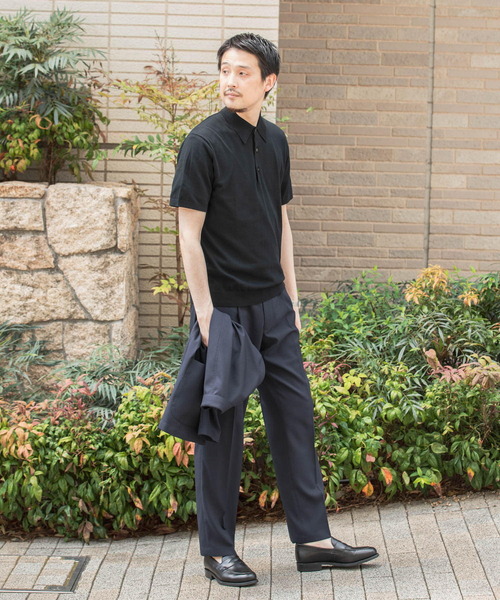 URBAN RESEARCH DOORS(アーバンリサーチドアーズ)の「『UR TECH ひやサラクール』LIFE STYLE TAILOR ニットポロシャツ(ポロシャツ・メンズ・ブラウン/ブラック/グレー系その他/アイボリー・LARGE/MEDIUM)」の16枚目の写真