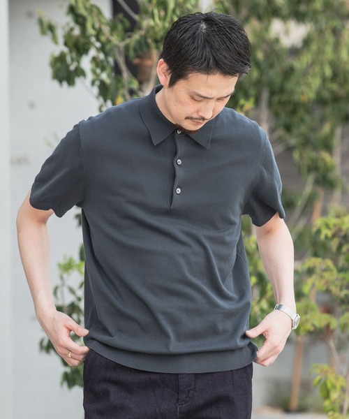 URBAN RESEARCH DOORS(アーバンリサーチドアーズ)の「『UR TECH ひやサラクール』LIFE STYLE TAILOR ニットポロシャツ(ポロシャツ・メンズ・ブラウン/ブラック/グレー系その他/アイボリー・LARGE/MEDIUM)」の13枚目の写真