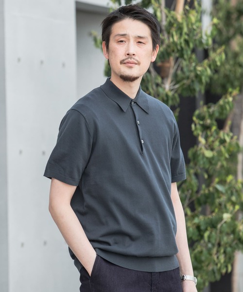 URBAN RESEARCH DOORS ニットポロシャツ チャコールグレー ニットポロシャツ（ポロシャツ）｜URBAN RESEARCH DOORS