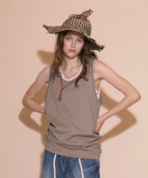 my beautiful landlet(マイビューティフルランドレット)の「【my beautiful landlet】MERCERIZATION JERSEY STANDARD TANK TOP(タンクトップ・メンズ・ブラック/ネイビー/パープル/ホワイト/ベージュ・0/1/2)」の13枚目の写真