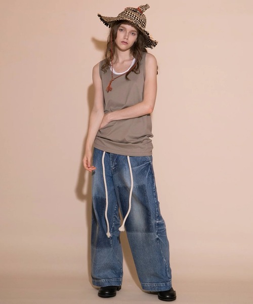 my beautiful landlet(マイビューティフルランドレット)の「【my beautiful landlet】MERCERIZATION JERSEY STANDARD TANK TOP(タンクトップ・メンズ・ブラック/ネイビー/パープル/ホワイト/ベージュ・0/1/2)」の14枚目の写真