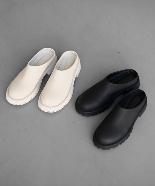 Marient（マリエント）の「Soft Rubber Slide Shoes（スリッポン・レディース・ブラック/アイボリー・23.0/23.5/24.0/24.5/23.0cm）」の6枚目の写真