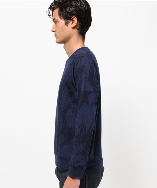 VENCEEXCHANGE（ヴァンスエクスチェンジ）の「ミニ裏毛リーフ柄クルーネックプルオーバー（スウェット・メンズ・ネイビー/グレー・SMALL/LARGE/MEDIUM）」の8枚目の写真