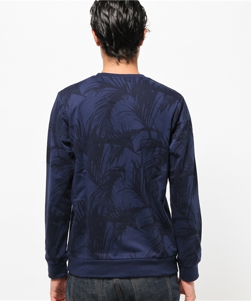 VENCEEXCHANGE（ヴァンスエクスチェンジ）の「ミニ裏毛リーフ柄クルーネックプルオーバー（スウェット・メンズ・ネイビー/グレー・SMALL/LARGE/MEDIUM）」の9枚目の写真