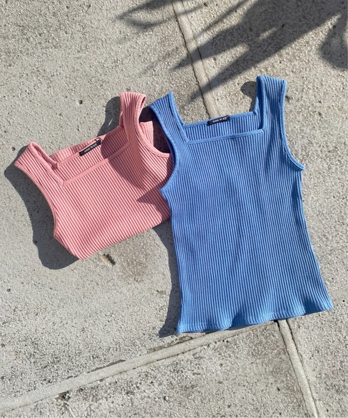 one way(ワンウェイ)の「スクエアタンク(タンクトップ・レディース・ホワイト/ピンク/ブルー/ブラック・FREE)」の3枚目の写真