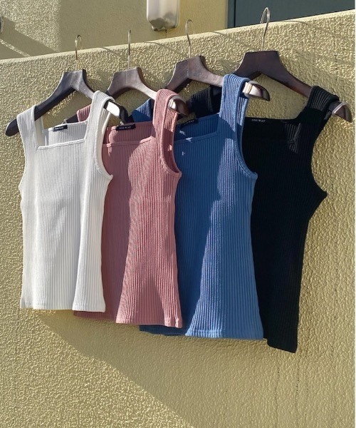 one way(ワンウェイ)の「スクエアタンク(タンクトップ・レディース・ホワイト/ピンク/ブルー/ブラック・FREE)」の5枚目の写真