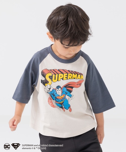 セール】スーパーマン ラグラン半袖Tシャツ（Tシャツ/カットソー