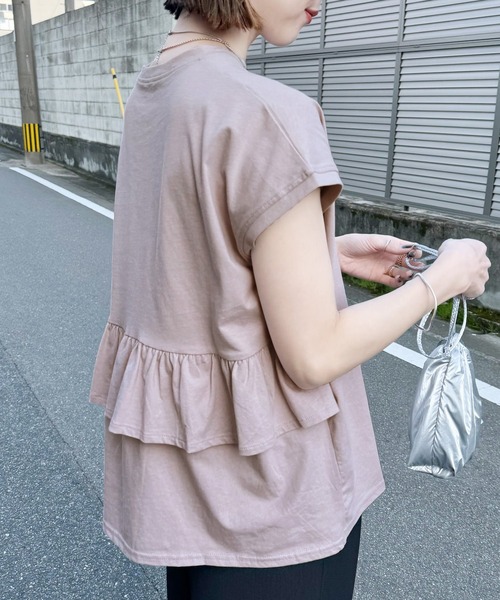reca(レカ)の「ティアードカットソー(Tシャツ/カットソー・レディース・ブラック/ピンク系その他/オフホワイト・M)」の3枚目の写真
