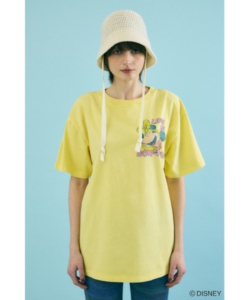 Disney SERIES CREATED by MUS(ディズニーシリーズクリエイテッドバイエムユーエス)の「MD SOUND Tシャツ / MINNIE(Tシャツ/カットソー・レディース・グレー×ホワイト/ライトブラック/イエロー・FREE)」の10枚目の写真