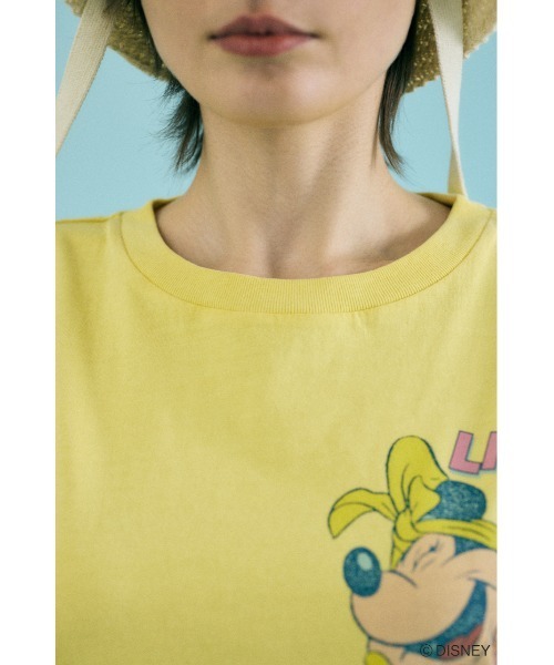 Disney SERIES CREATED by MUS(ディズニーシリーズクリエイテッドバイエムユーエス)の「MD SOUND Tシャツ / MINNIE(Tシャツ/カットソー・レディース・グレー×ホワイト/ライトブラック/イエロー・FREE)」の13枚目の写真