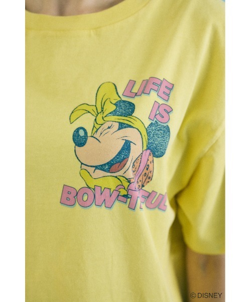 Disney SERIES CREATED by MUS(ディズニーシリーズクリエイテッドバイエムユーエス)の「MD SOUND Tシャツ / MINNIE(Tシャツ/カットソー・レディース・グレー×ホワイト/ライトブラック/イエロー・FREE)」の15枚目の写真