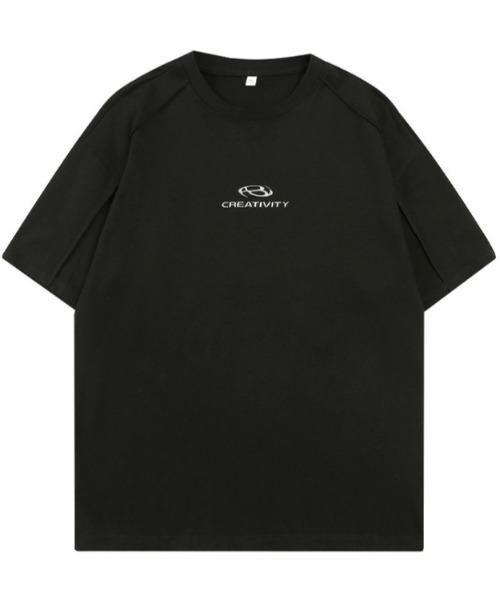 【新品】Tシャツ グレー ワンポイント ロゴ セール】ワンポイントメタリックロゴ Tシャツ(Tシャツ