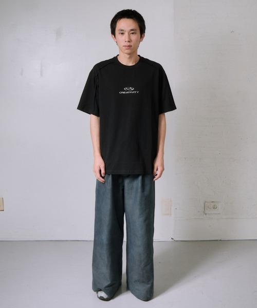 【 】ワンポイント★スリムロゴTシャツ セール】ワンポイントメタリックロゴ Tシャツ（Tシャツ