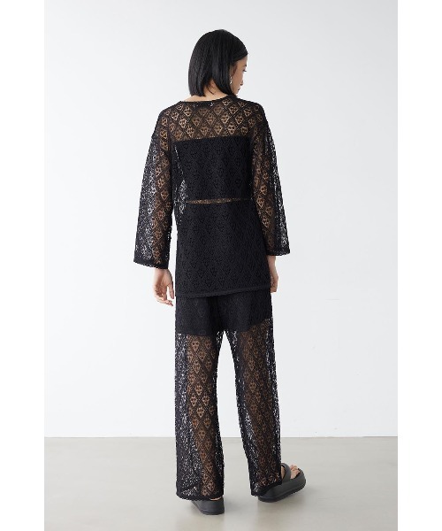 ALEXIA STAM（アリシアスタン）の「Open Work Knit Pants /透かし柄パンツ（その他パンツ・レディース・アイボリー/ブラック・M/S）」の17枚目の写真