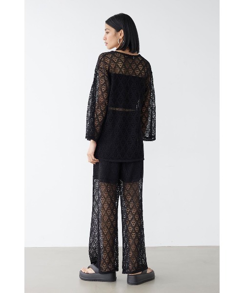 ALEXIA STAM（アリシアスタン）の「Open Work Knit Pants /透かし柄パンツ（その他パンツ・レディース・アイボリー/ブラック・M/S）」の18枚目の写真