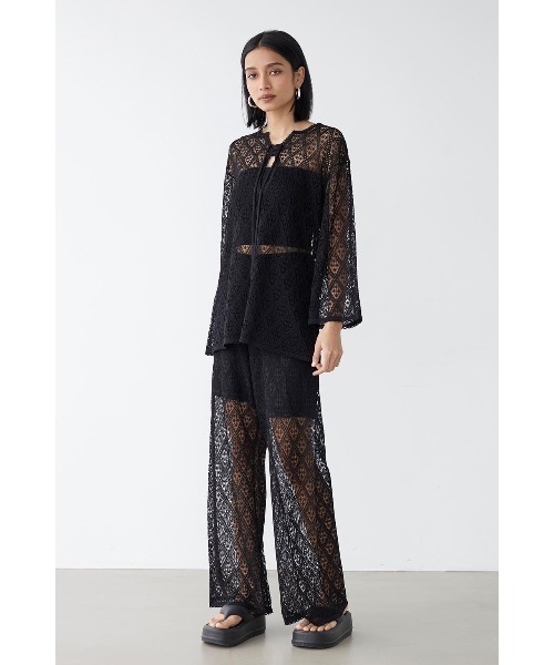 ALEXIA STAM（アリシアスタン）の「Open Work Knit Pants /透かし柄パンツ（その他パンツ・レディース・アイボリー/ブラック・M/S）」の19枚目の写真