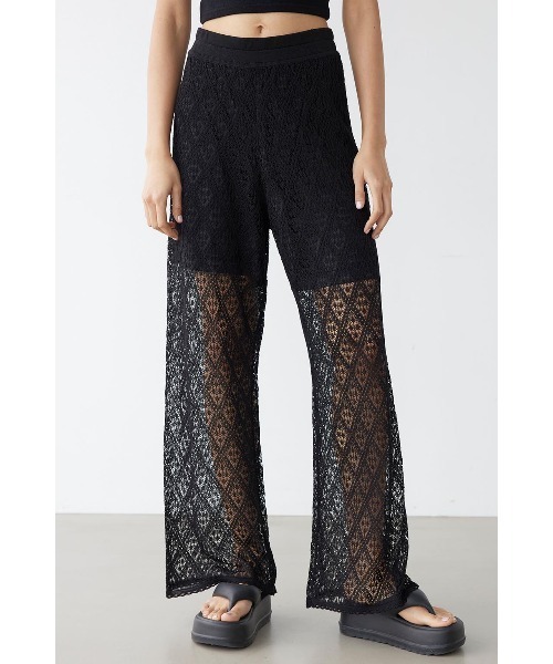 ALEXIA STAM（アリシアスタン）の「Open Work Knit Pants /透かし柄パンツ（その他パンツ・レディース・アイボリー/ブラック・M/S）」の22枚目の写真