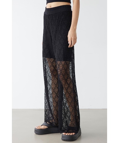 ALEXIA STAM（アリシアスタン）の「Open Work Knit Pants /透かし柄パンツ（その他パンツ・レディース・アイボリー/ブラック・M/S）」の11枚目の写真