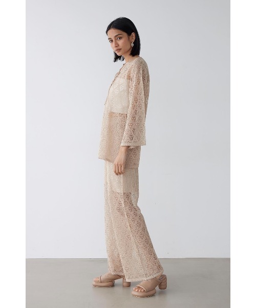 ALEXIA STAM（アリシアスタン）の「Open Work Knit Pants /透かし柄パンツ（その他パンツ・レディース・アイボリー/ブラック・M/S）」の5枚目の写真