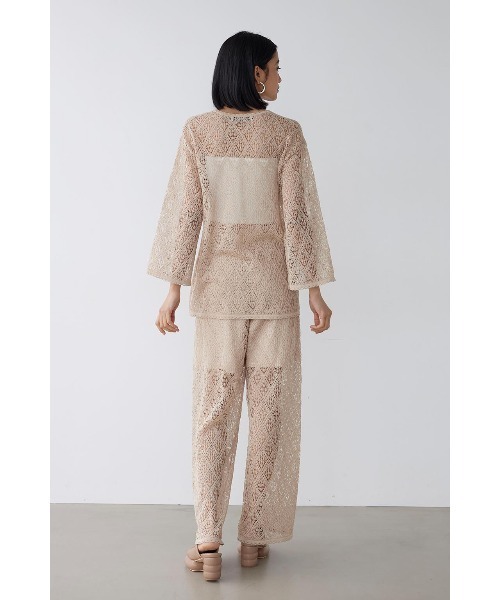 ALEXIA STAM（アリシアスタン）の「Open Work Knit Pants /透かし柄パンツ（その他パンツ・レディース・アイボリー/ブラック・M/S）」の6枚目の写真