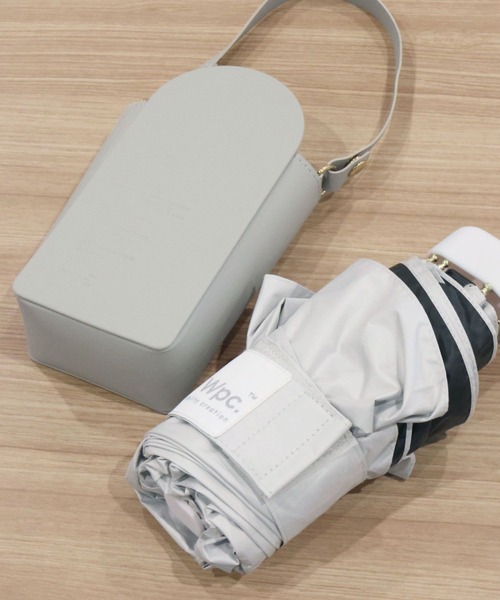 GLOBAL WORK（グローバルワーク）の「遮光ポシェットタイニー晴雨兼用/125350（折りたたみ傘・レディース・ベージュ/グレー/パープル/ピンク・ONE SIZE）」の2枚目の写真