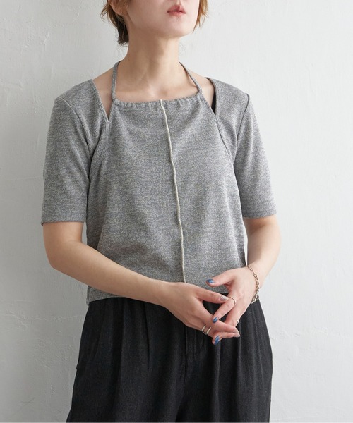 notch.（ノッチ）の「ホルターネックカットソー（Tシャツ/カットソー・レディース・ベージュ/ブラック/グレー/オフホワイト・M）」の18枚目の写真