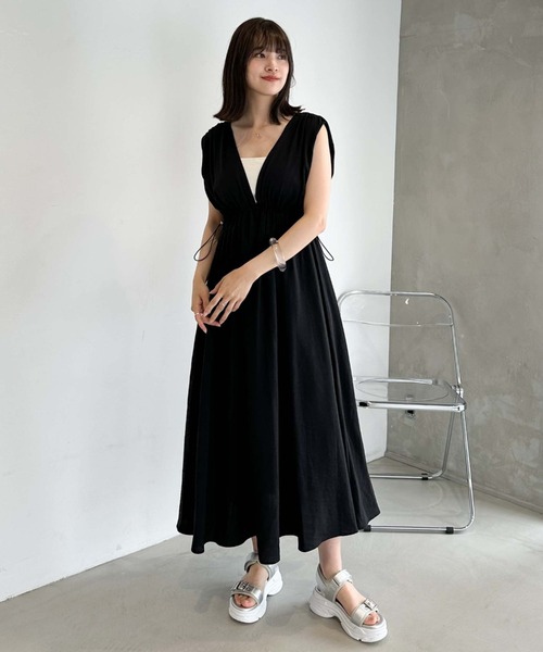 archives（アルシーヴ）の「２ＷＡＹドロスト麻調ノースリワンピース（ワンピース・レディース・ブラック/グレー/オレンジ・MEDIUM）」の22枚目の写真