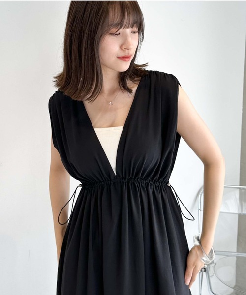 archives（アルシーヴ）の「２ＷＡＹドロスト麻調ノースリワンピース（ワンピース・レディース・ブラック/グレー/オレンジ・MEDIUM）」の16枚目の写真