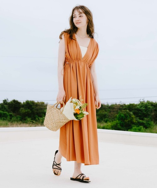 archives（アルシーヴ）の「２ＷＡＹドロスト麻調ノースリワンピース（ワンピース・レディース・ブラック/グレー/オレンジ・MEDIUM）」の13枚目の写真