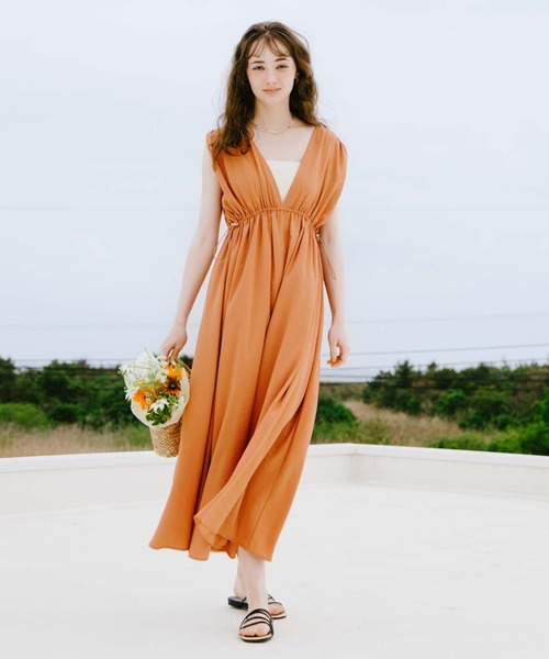 archives（アルシーヴ）の「２ＷＡＹドロスト麻調ノースリワンピース（ワンピース・レディース・ブラック/グレー/オレンジ・MEDIUM）」の14枚目の写真