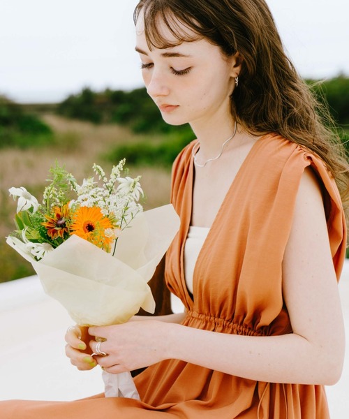 archives（アルシーヴ）の「２ＷＡＹドロスト麻調ノースリワンピース（ワンピース・レディース・ブラック/グレー/オレンジ・MEDIUM）」の4枚目の写真