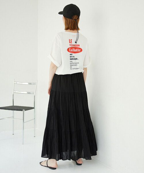 SLOBE IENA（スローブイエナ）の「クリンクルティアードスカート（スカート・レディース・ブルー/ライトグリーン/ブラック・FREE）」の11枚目の写真