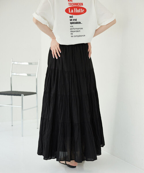 slobeiena スローブイエナ　クリンクルティアードスカート SLOBE IENA（スローブイエナ）の「クリンクルティアードスカート