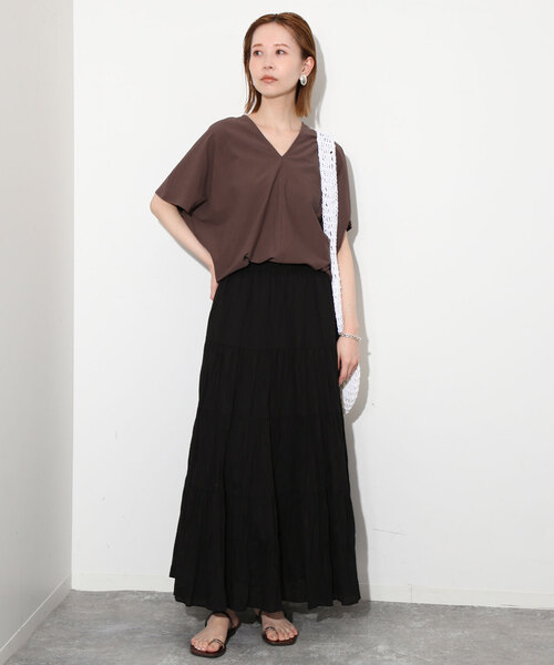 SLOBE IENA（スローブイエナ）の「クリンクルティアードスカート