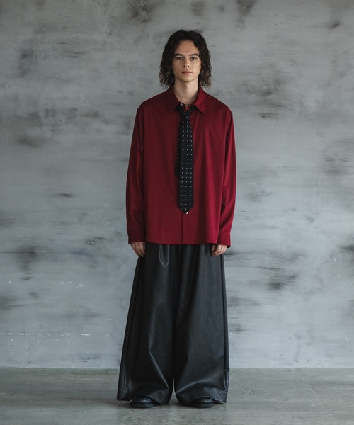 CASPER JOHN（キャスパージョン）の「PU HAKAMA slacks/PU袴スラックス（スラックス・メンズ・ブラック/ブラック系その他・X-SMALL/SMALL/MEDIUM/LARGE）」の15枚目の写真