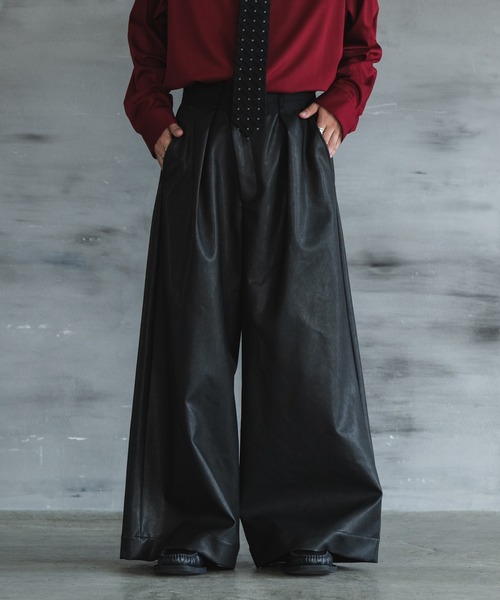 CASPER JOHN（キャスパージョン）の「PU HAKAMA slacks/PU袴スラックス（スラックス・メンズ・ブラック/ブラック系その他・X-SMALL/SMALL/MEDIUM/LARGE）」の11枚目の写真