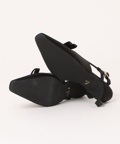 EVOL（イーボル）の「【EVOL】リボンバックストラップスクエアパンプス（パンプス・レディース・ブラック/シルバー・SMALL/MEDIUM）」の4枚目の写真