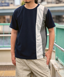 【接触冷感/親子コーデ】速乾COOL縦切り替えTシャツ