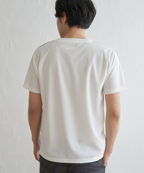 ikka(イッカ)の「【接触冷感/親子コーデ】速乾COOL縦切り替えTシャツ(Tシャツ/カットソー・メンズ・ホワイト/ネイビー/チャコールグレー・L/M/S/XL)」の6枚目の写真