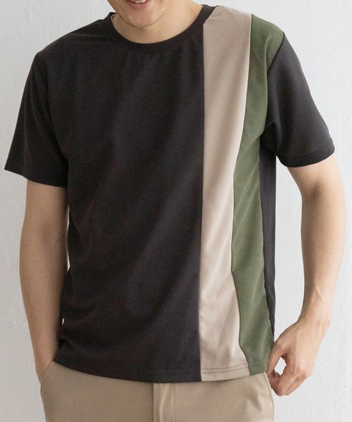 ikka(イッカ)の「【接触冷感/親子コーデ】速乾COOL縦切り替えTシャツ(Tシャツ/カットソー・メンズ・ホワイト/ネイビー/チャコールグレー・L/M/S/XL)」の22枚目の写真