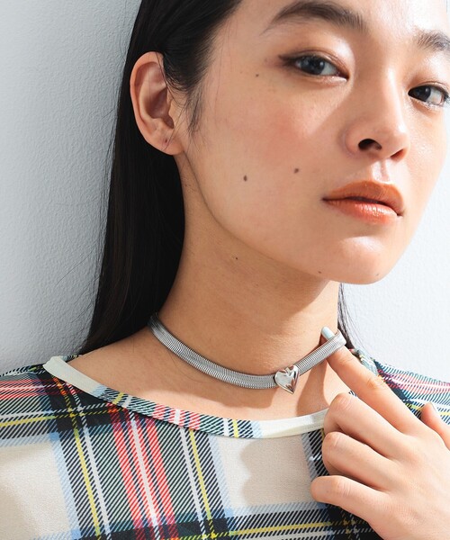 Ray BEAMS(レイビームス)の「Ray BEAMS / ワイド スネークチェーン ハート ネックレス(ネックレス・レディース・シルバー・ONE SIZE)」の1枚目の写真