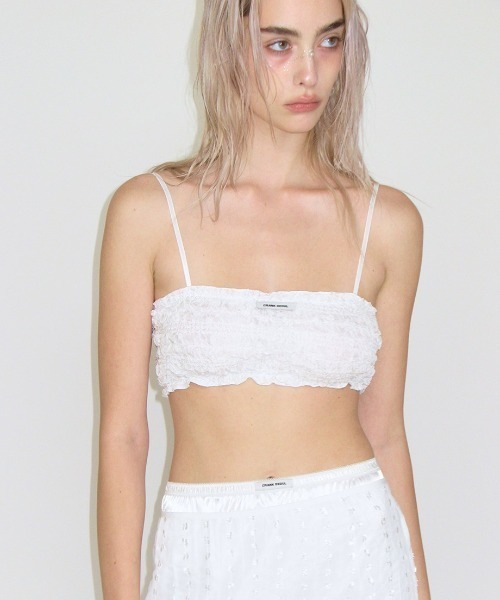 CRANK(クランク)の「A'GEM/9 × .kom 『CRANK/クランク』 WRINKLE BRA TOP /リンクル ブラトップ(チューブトップ・レディース・ブルー/ピンク/ホワイト・FREE)」の2枚目の写真