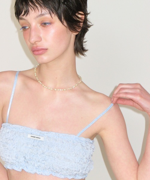 CRANK(クランク)の「A'GEM/9 × .kom 『CRANK/クランク』 WRINKLE BRA TOP /リンクル ブラトップ(チューブトップ・レディース・ブルー/ピンク/ホワイト・FREE)」の12枚目の写真