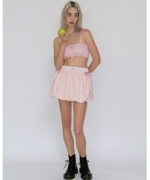 CRANK(クランク)の「A'GEM/9 × .kom 『CRANK/クランク』 WRINKLE BRA TOP /リンクル ブラトップ(チューブトップ・レディース・ブルー/ピンク/ホワイト・FREE)」の6枚目の写真