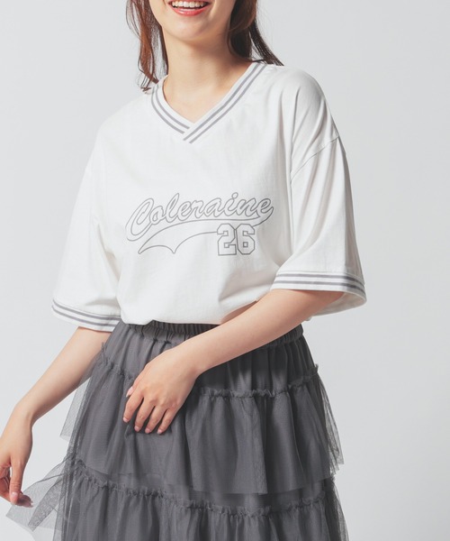 Honeys（ハニーズ）の「ゲームゆるＴシャツ（Tシャツ/カットソー・レディース・アイボリー/ホワイト/ブルー/ブラック/グリーン・S/M/L/LL）」の2枚目の写真