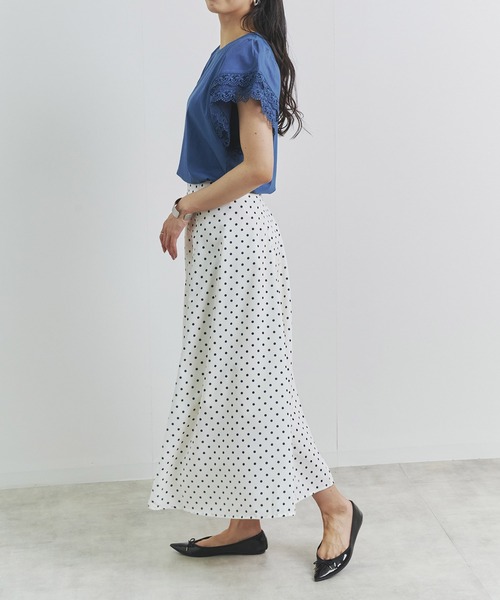 Fizz（フィズ）の「【Fizz/フィズ】　ドット柄シフォンマーメイドスカート（スカート・レディース・ホワイト×ネイビー/ブラック×ホワイト/ホワイト×ブラック・M/L）」の5枚目の写真