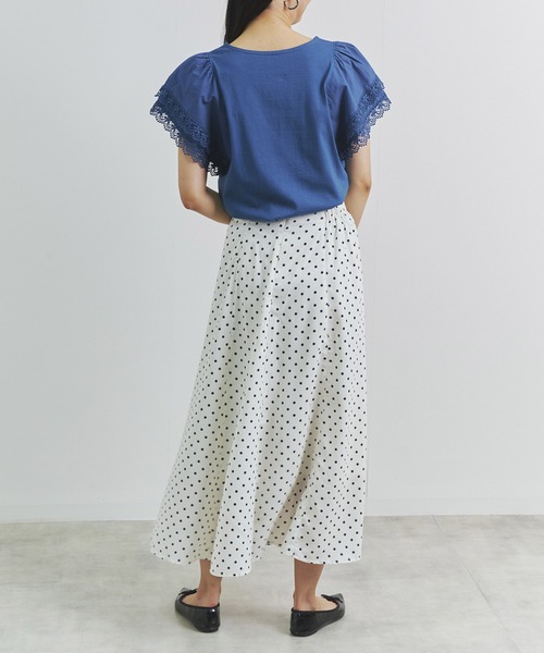 Fizz（フィズ）の「【Fizz/フィズ】　ドット柄シフォンマーメイドスカート（スカート・レディース・ホワイト×ネイビー/ブラック×ホワイト/ホワイト×ブラック・M/L）」の6枚目の写真