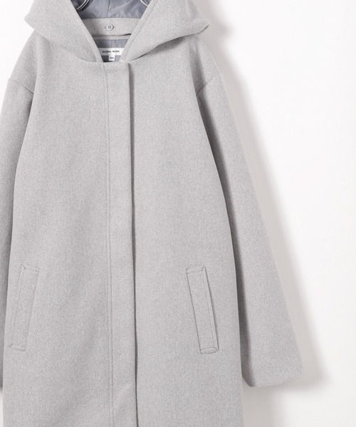 GLOBAL WORK（グローバルワーク）の「ウーリーテックフードコート/115730（ノーカラーコート・キッズ・キナリ/ネイビー/杢グレー・120cm/130cm/140cm/150cm/160cm）」の9枚目の写真