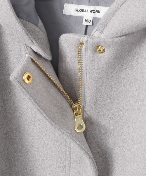 GLOBAL WORK（グローバルワーク）の「ウーリーテックフードコート/115730（ノーカラーコート・キッズ・キナリ/ネイビー/杢グレー・120cm/130cm/140cm/150cm/160cm）」の14枚目の写真